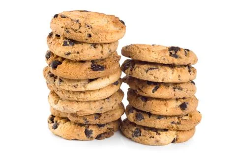 Two stacks cookies Stock Photos