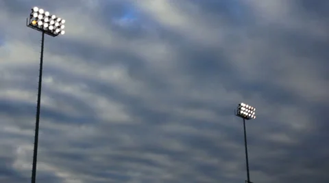 Two Stadium Lights Stock Footage 34849912