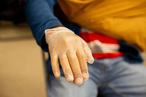 Two staff training to give first aid to arm with broken bones Stock Photos