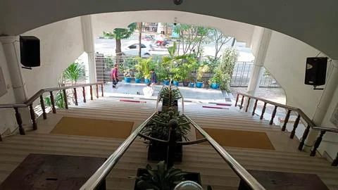 Two staircase side by side at the mosque Foto stock