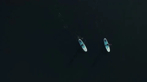 Two stand up paddlers on water	 Stock Footage 132726432