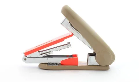 Two staplers isolated on a white background Foto stock