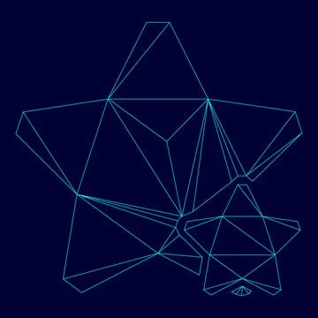Two star best of the best low poly triangulation triangulated polygonal ele.. Stock Illustration