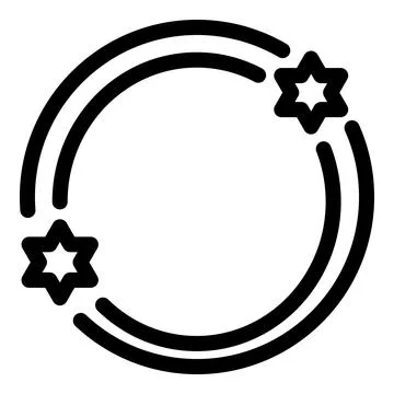 Two star of david forming a circle with a double line Stock Illustration