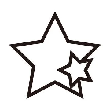 Two star icon. Simple vector consisting of black and white. Stock Illustration