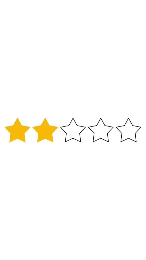 Two star rating icon animated video ,animation video isolated on white back.. Stock Footage 323805377