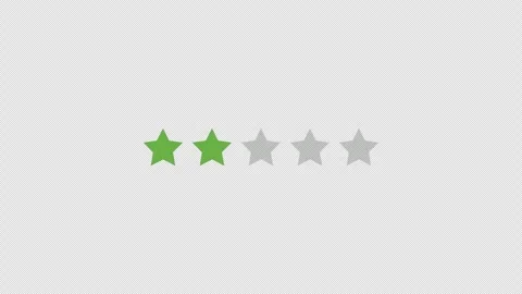 Two Star Rating. Negative Feedback. 2 Stars. Transparent Background. 4K Stock Footage 276213375