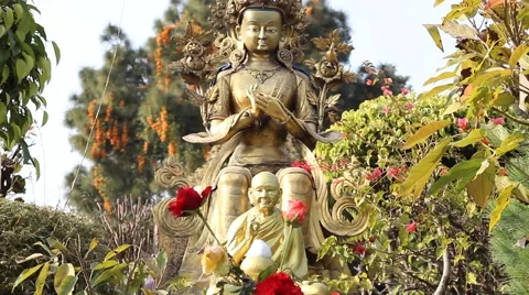 Two statues and the rose Stock Footage 58938181