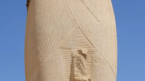 Two Statues of Pharaohs Stock Footage 127965811