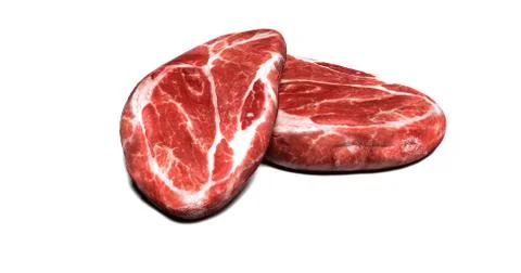Two steaks isolated on white background. 3D illustration Stock Photos
