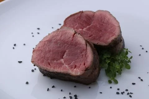 Two steakson the plate Stock Photos