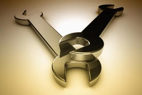 Two steel wrenches Stock Illustration