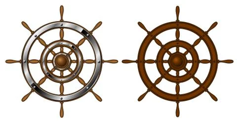 Two steering wheels - isolated on white Stock Illustration