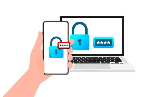Two step authentication. 2fa -Two factor verification. Private access. Login to Stock Illustration
