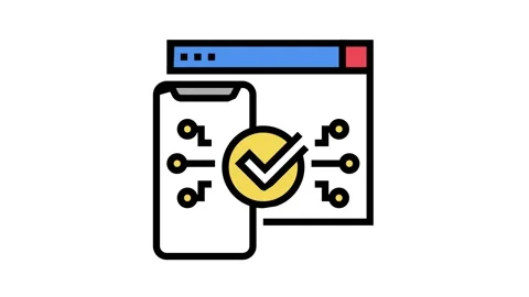 Two step authentication color icon animation Stock Footage 157270647