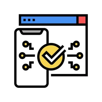 Two step authentication color icon vector illustration Stock Illustration