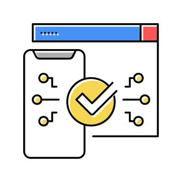 Two step authentication color icon vector illustration Stock Illustration
