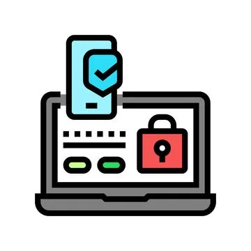 Two step authentication color icon vector illustration Stock Illustration