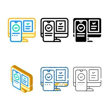 Two step authentication color icon diversity vector Stock Illustration