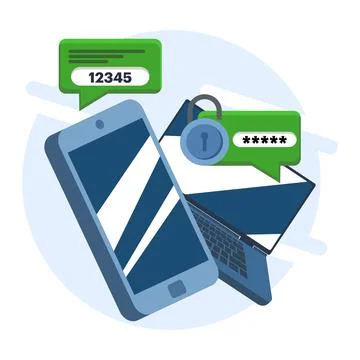 Two-step authentication concept Illustration