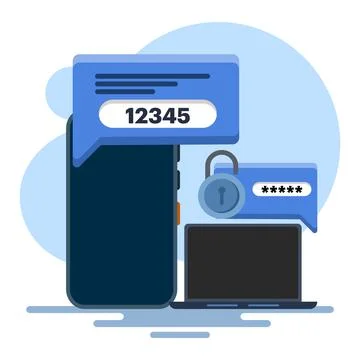 Two-step authentication concept Stock Illustration