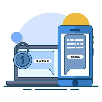 Two-step authentication concept Stock Illustration