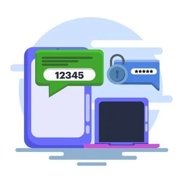 Two-step authentication concept Stock Illustration