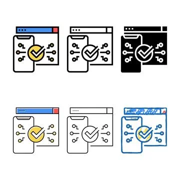 Two step authentication diversity color icon vector Stock Illustration
