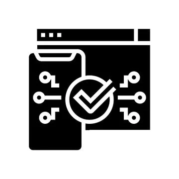 Two step authentication glyph icon vector illustration Stock Illustration