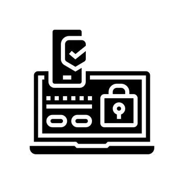 Two step authentication glyph icon vector illustration Stock Illustration