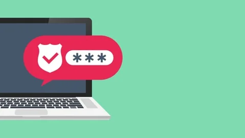 Two step authentication illustration, flat cartoon smartphone and computer Stock Footage 158889009