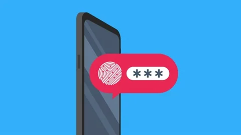 Two step authentication illustration, flat cartoon smartphone and computer Stock Footage 158890997