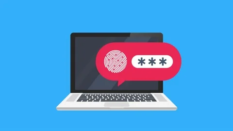 Two step authentication illustration, flat cartoon smartphone and computer Stock Footage 158896721