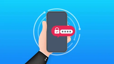 Two step authentication illustration, flat cartoon smartphone and computer Stock Footage 159970421