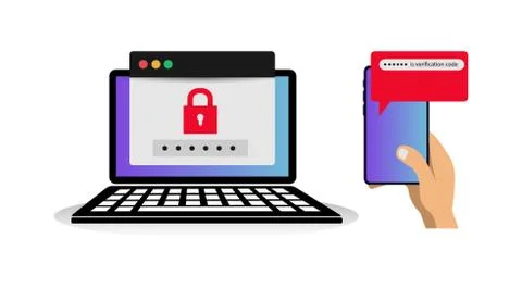 Two step authentication illustration vector design isolated on white background Stock Illustration