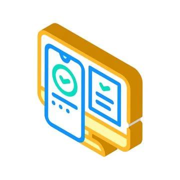 Two step authentication isometric icon vector illustration Stock Illustration