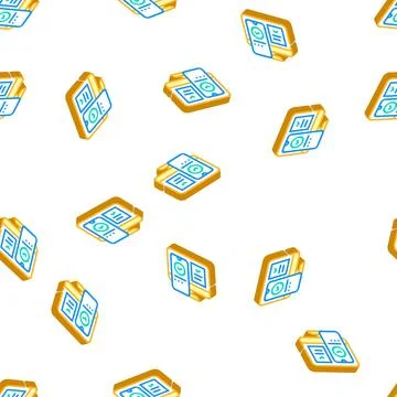 Two step authentication isometric icon seamless pattern Stock Illustration