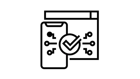 Two step authentication line icon animation Stock Footage 157272083