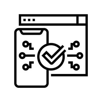 Two step authentication line icon vector illustration Stock Illustration