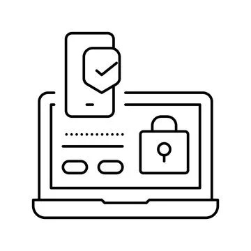 Two step authentication line icon vector illustration Stock Illustration