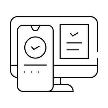 Two step authentication line icon vector illustration Stock Illustration