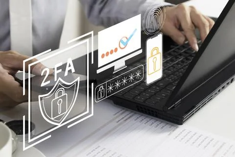 Two-step authentication security concept in the form of multiple authentica.. 스톡 사진