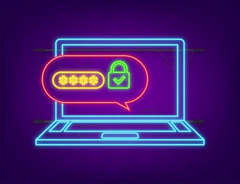 Two step authentication vector illustration, neon cartoon smartphone and 스톡 일러스트