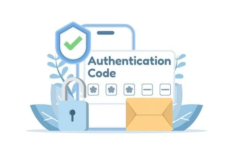 Two-step authentication web page illustration Stock Illustration