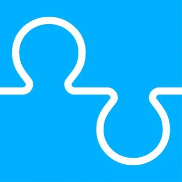 Two Step Blue Piece Puzzle Infographic. Puzzle. Stock Illustration