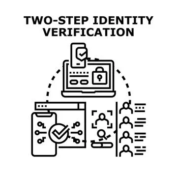 Two step identity verification concept with digital security Stock Illustration