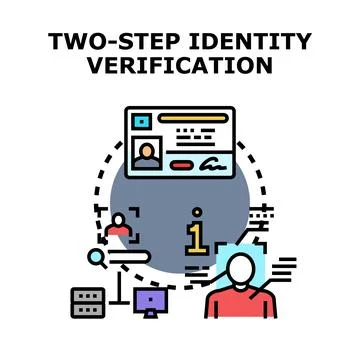 Two step identity verification concept illustration Stock Illustration