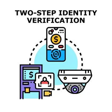 Two step identity verification securing account access Stock Illustration