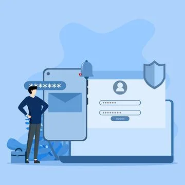 Two-step security concept Stock Illustration