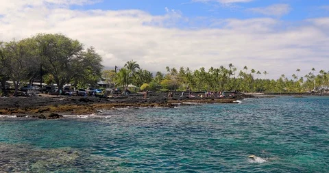 Two Step snorkeling Reef, Honaunau Bay,Big Island, Hawaii,usa Stock Footage 120883060